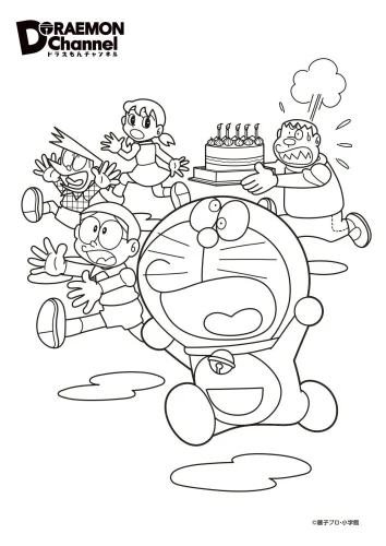 Doraemon và các bạn dự tiệc