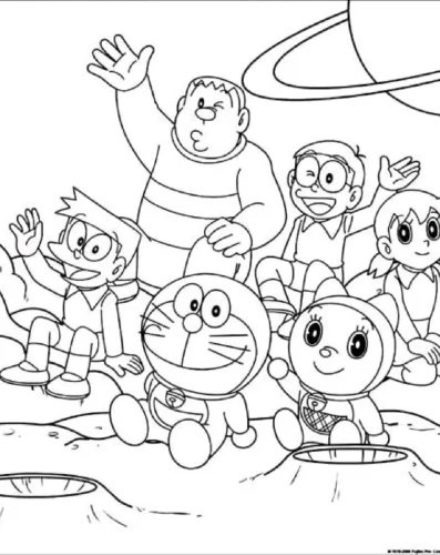 Doraemon và các bạn giữa không gian