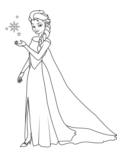 Elsa nâng bông tuyết, áo choàng dài