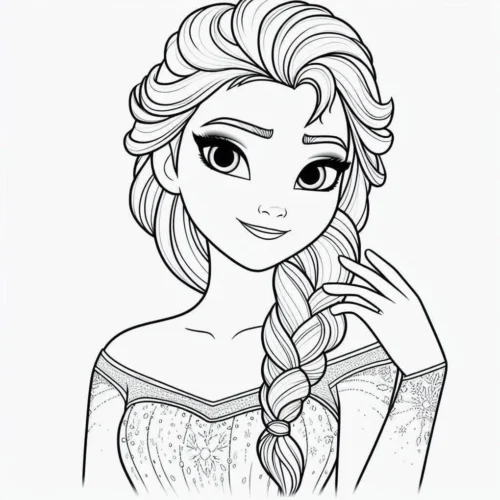 Elsa đặt tay lên má, nét đậm