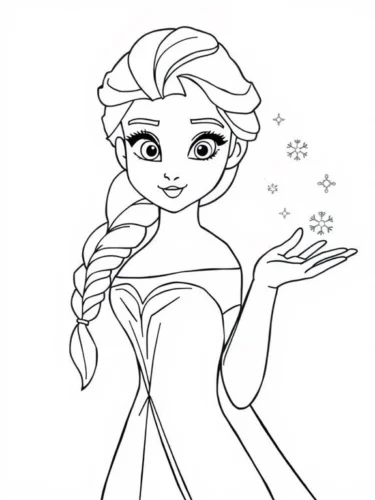 Elsa nâng bông tuyết, tóc tết