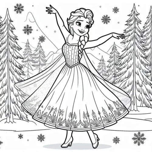 Elsa xoay váy giữa rừng thông tuyết