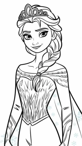 Elsa đội vương miện, nét rõ