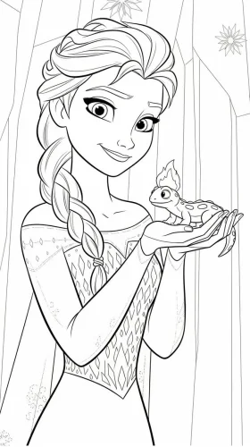 Elsa nâng tắc kè nhỏ