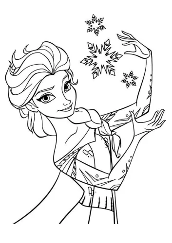 Elsa vung tay tạo bông tuyết
