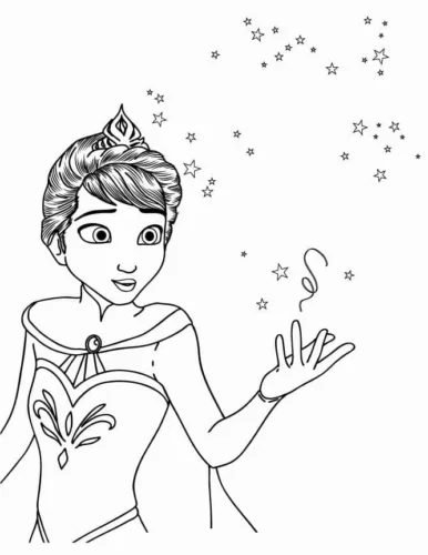 Tranh tô màu elsa tung bụi phép lấp lánh