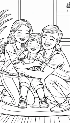 Tranh tô màu gia đình 15