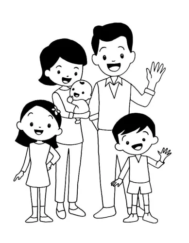 Tranh tô màu gia đình 19
