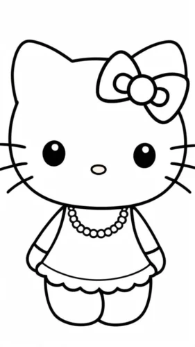 Hello Kitty đeo vòng cổ ngọc trai