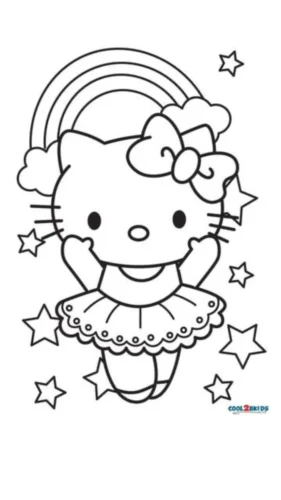 Hello Kitty dưới cầu vồng giữa sao