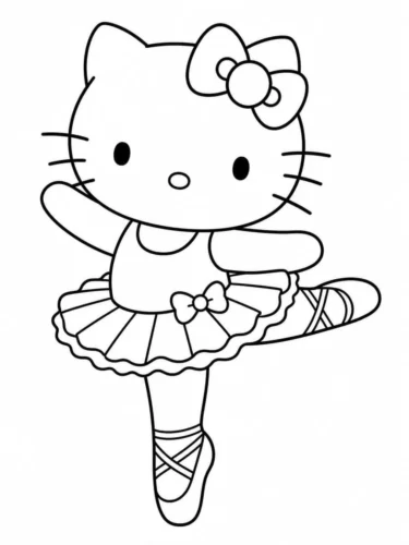 Hello Kitty múa ba lê, nét gọn
