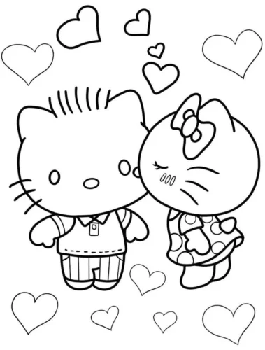 Mẫu tô màu hello Kitty và Dear Daniel