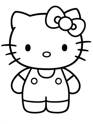 Hello Kitty đứng, nét viền đậm