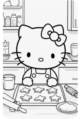 Hello Kitty làm bánh quy