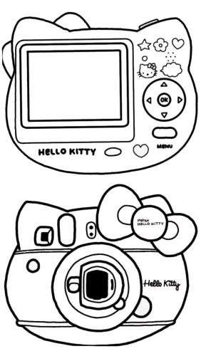Hai chiếc máy ảnh hình Hello Kitty
