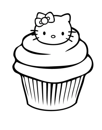 Bánh cupcake có Hello Kitty