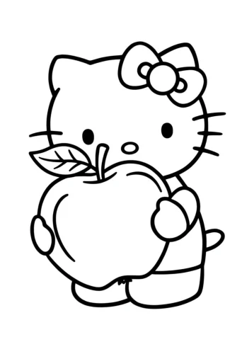 Hello Kitty ôm quả táo