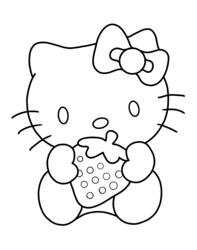 Hello Kitty ôm quả dâu