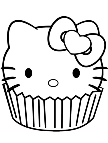 Bánh cupcake mặt Hello Kitty