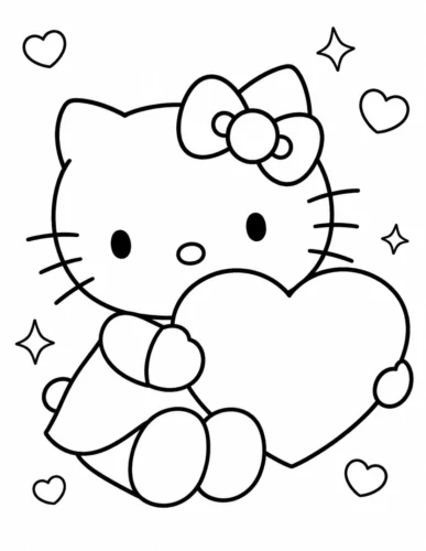 Hello Kitty ôm trái tim lớn