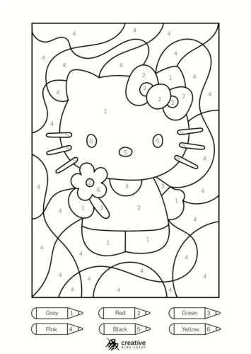 Hello Kitty trên nền ô màu