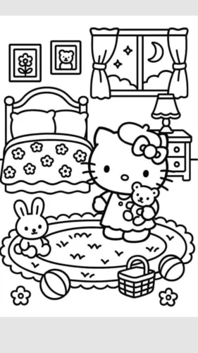 Hello Kitty trong phòng ngủ