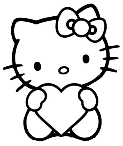 Hello Kitty ôm trái tim lớn