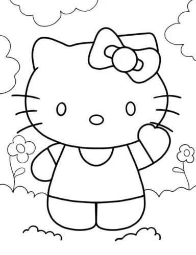 Hello Kitty vẫy tay giữa mây