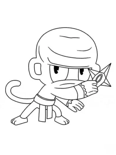 Chú khỉ ninja ném phi tiêu