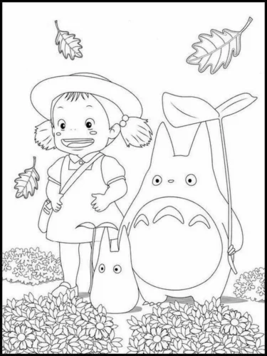 Cô bé và Totoro giữa đồng hoa