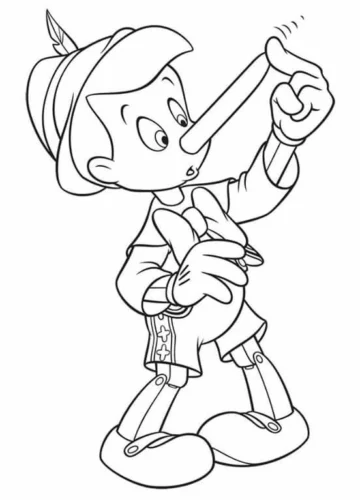 Tranh tô màu pinocchio mũi dài