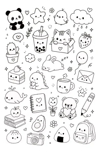 Trang sticker đồ ăn và thú cưng mini