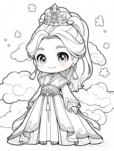 Công chúa chibi mặc áo cổ trang