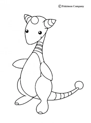 Mẫu tô màu pokémon Ampharos nét mảnh