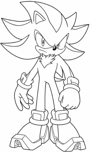 Tranh tô màu shadow trong Sonic khoanh tay