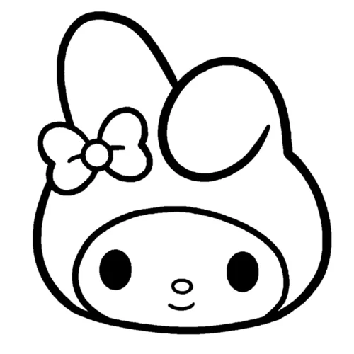 Hình tô màu khuôn mặt My Melody cỡ lớn, rất dễ tô