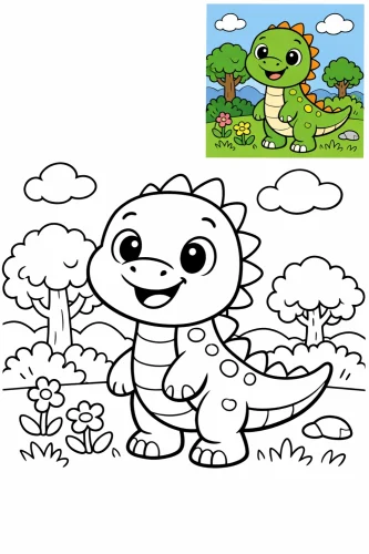 Tranh tô màu khủng long 14