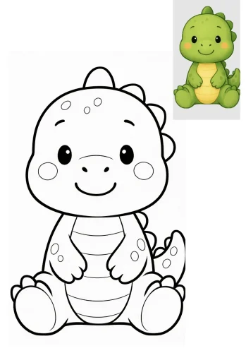 Tranh tô màu khủng long 36