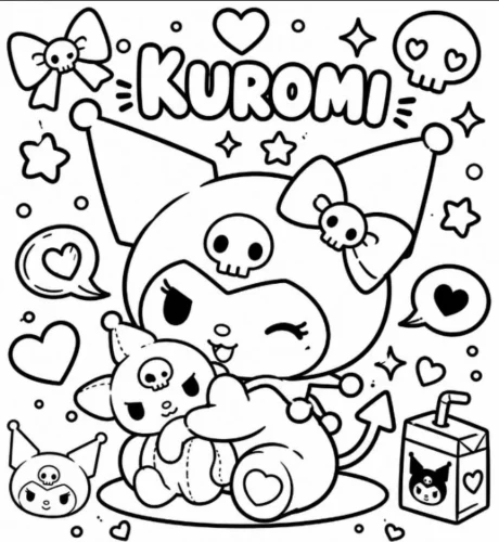 Kuromi giữa đầu lâu và hộp sữa