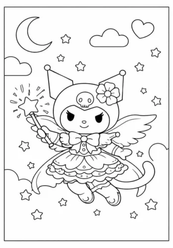 Kuromi tiên có cánh dưới trăng