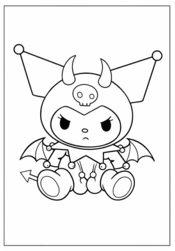 Kuromi có cánh dơi và sừng quỷ