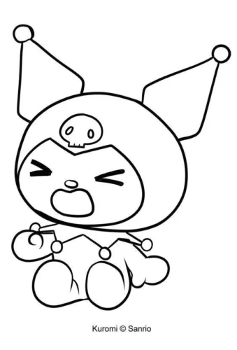 Kuromi nhắm mắt hét to