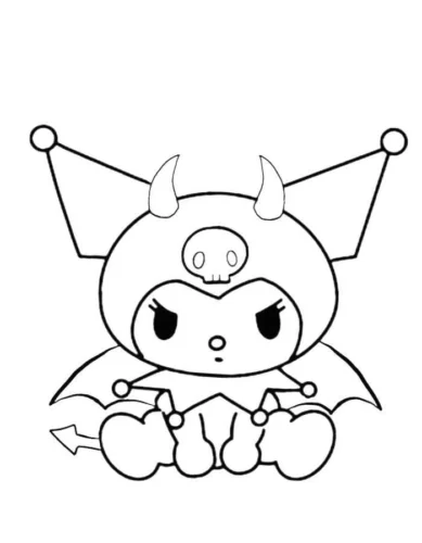 Kuromi có cánh dơi, nét đậm