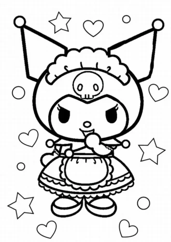 Kuromi hầu gái, nét viền đậm