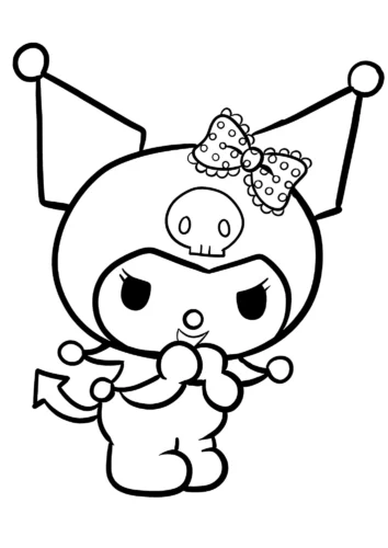 Kuromi thắt nơ, nét đậm