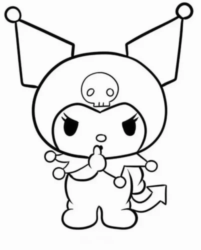 Kuromi đặt tay lên cằm