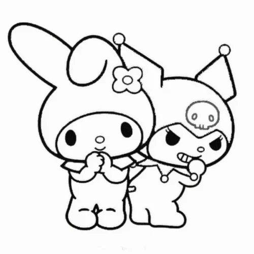 My Melody và Kuromi đứng cạnh nhau