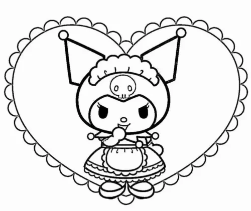 Kuromi trong khung trái tim