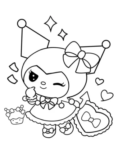 Kuromi thắt nơ cầm túi