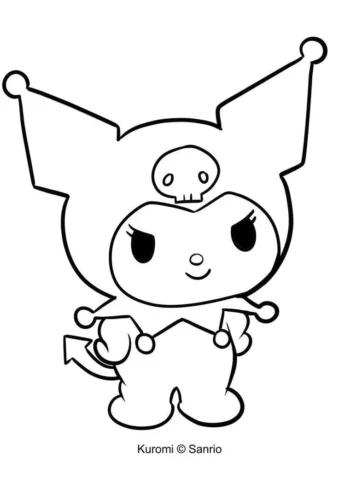 Kuromi đứng chính diện, nét đậm
